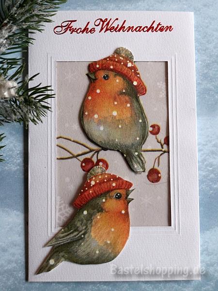 Weihnachtskarte mit Vögeln 1