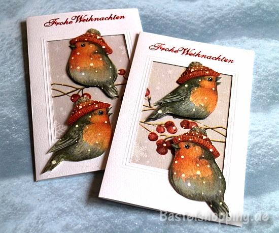 Weihnachtskarte mit Vögeln 2