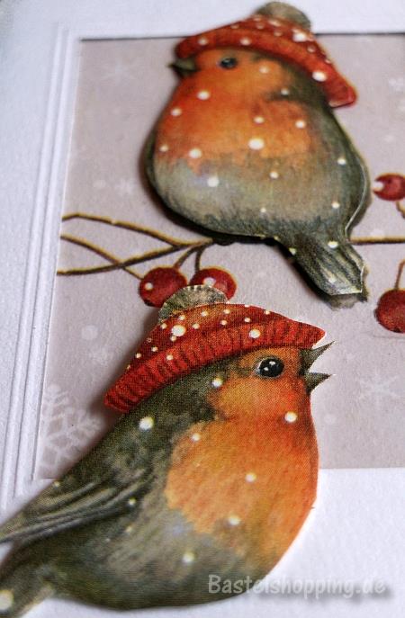 Weihnachtskarte mit Vögeln 3